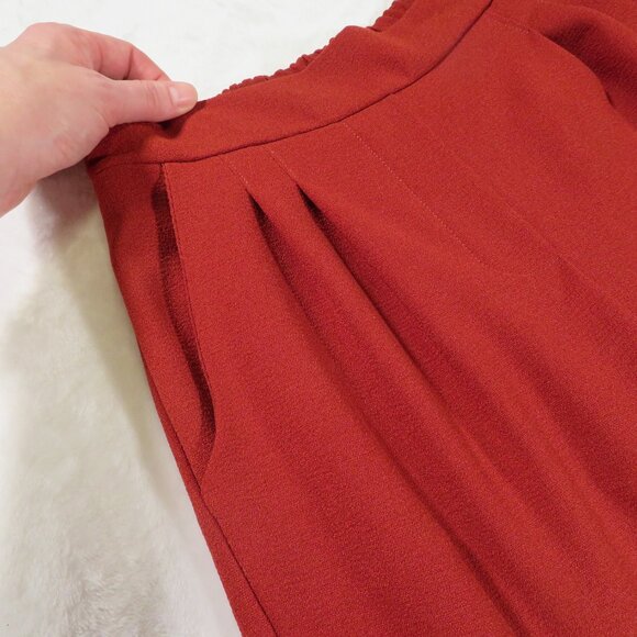 Petite Principle Harlowe Crepe Pants Rust/Burgundy XXSP - Picture 3 of 16